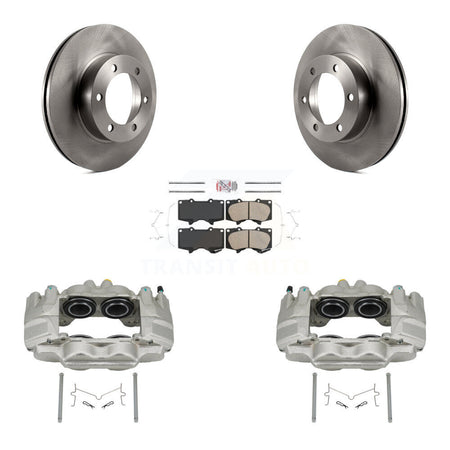Front Brake Caliper Rotors & Ceramic Pad Kit For 04-06 Toyota Tundra With Casting # 13WG KC8-100657N