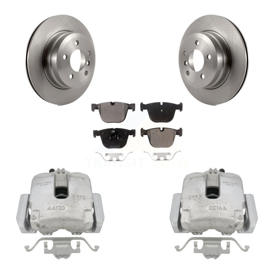 Rear Disc Brake Caliper Rotors And Semi-Metallic Pads Kit For 2009 BMW X6 xDrive35i with 3.0L From 10 08 KC8-100657P