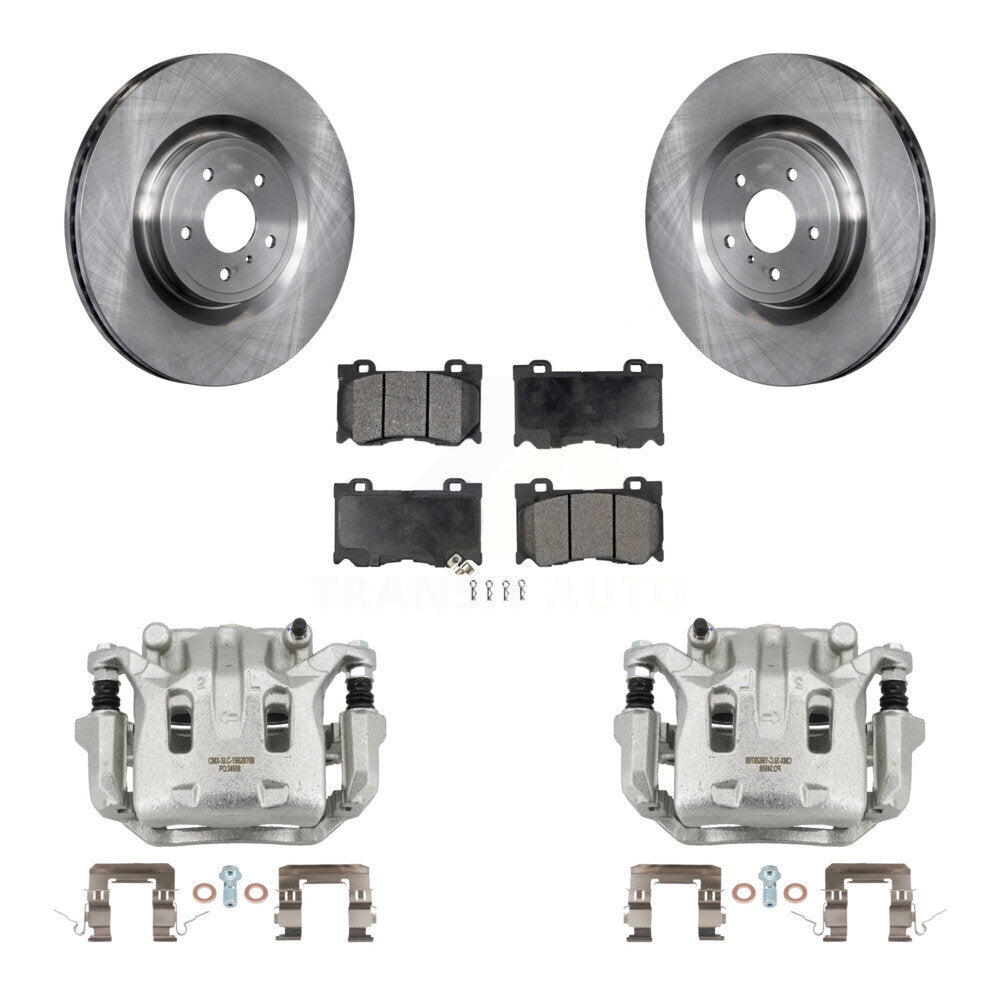 Front Brake Caliper Rotor & Ceramic Pad Kit For 09-13 INFINITI G37 With 4 Piston KC8-100657T