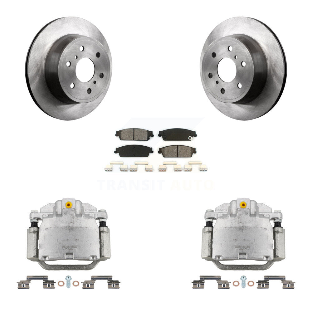 Rear Brake Caliper Rotor & Semi-Metallic Pad Kit For Chevrolet GMC Sierra 1500 Silverado KC8-100658S