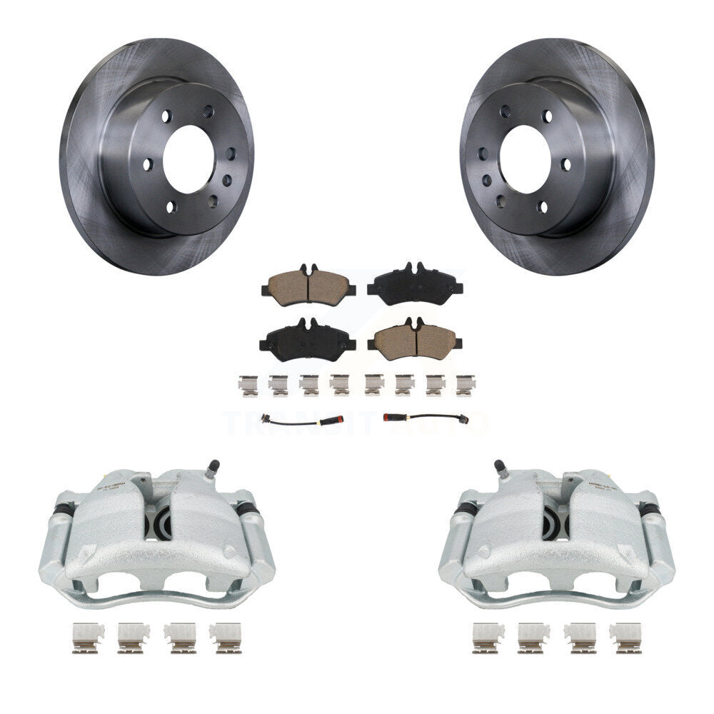 Rear Disc Brake Caliper Rotors And Ceramic Pads Kit For Sprinter 3500 Dodge Freightliner KC8-100659C by Transit Auto