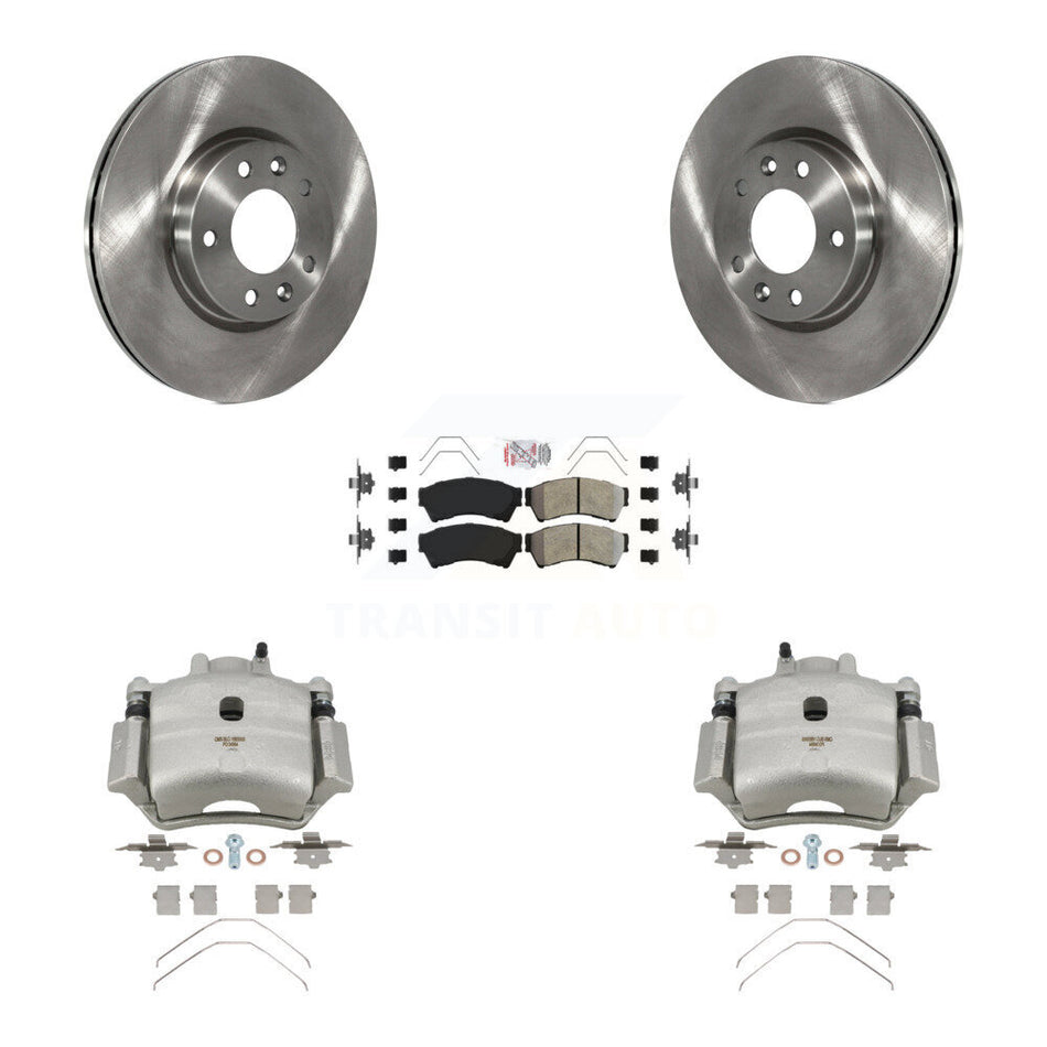 Front Disc Brake Caliper Rotor Semi-Metallic Pad Kit For Ford Fusion Mazda 6 Lincoln MKZ KC8-100659N