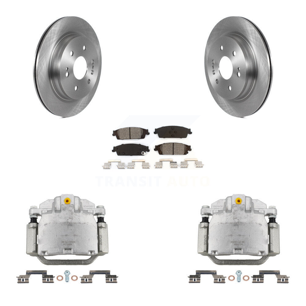 Rear Brake Caliper Rotors Semi-Metallic Pad Kit For 2019 Chevrolet Silverado 1500 LD GMC KC8-100659S