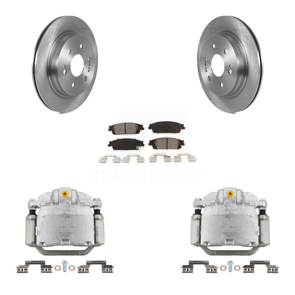 Rear Brake Caliper Rotors Semi-Metallic Pad Kit For 2019 Chevrolet Silverado 1500 LD GMC KC8-100659S