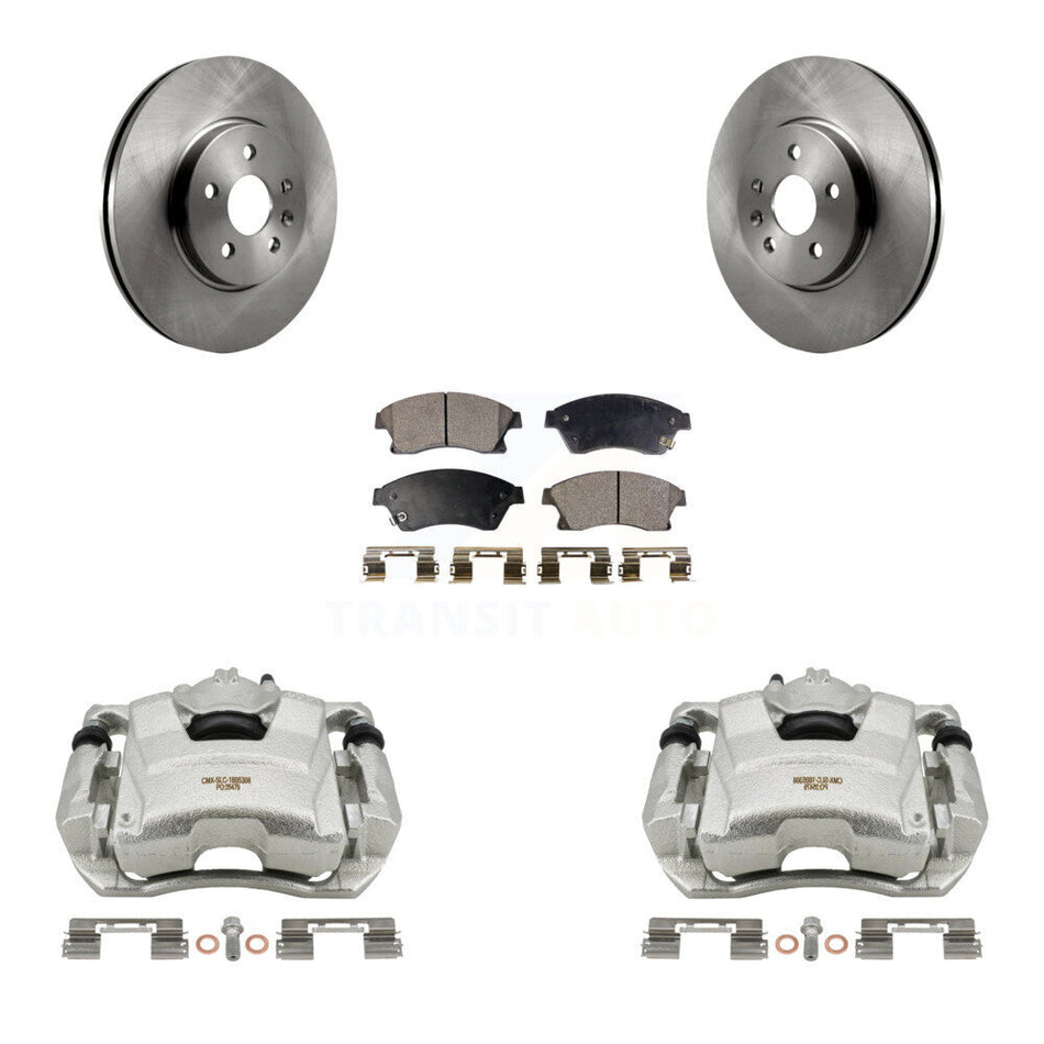 Front Disc Brake Caliper Rotors And Ceramic Pads Kit For 2013-2014 Chevrolet Sonic RS KC8-100660T