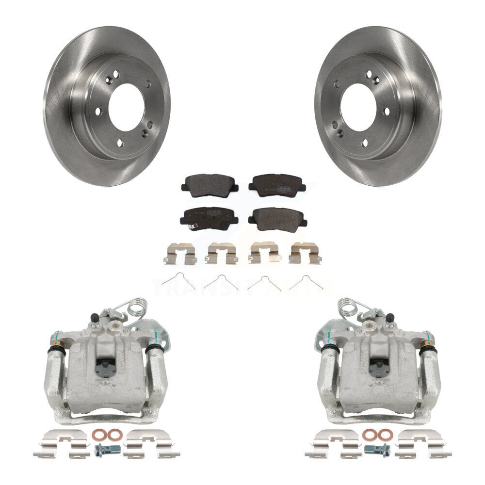 Rear Disc Brake Caliper Rotor & Semi-Metallic Pad Kit For 2017-2020 Hyundai Elantra 2.0L KC8-100661P