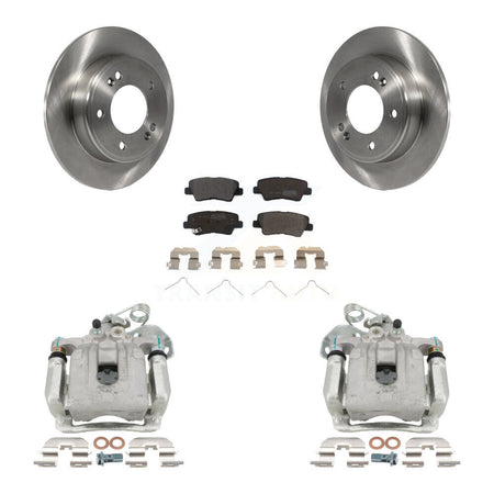 Rear Disc Brake Caliper Rotor & Semi-Metallic Pad Kit For 2017-2020 Hyundai Elantra 2.0L KC8-100661P