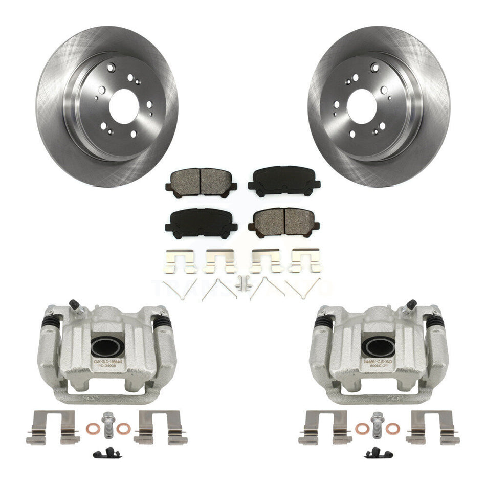 Rear Disc Brake Caliper Rotors And Semi-Metallic Pads Kit For 2011-2017 Honda Odyssey KC8-100662S