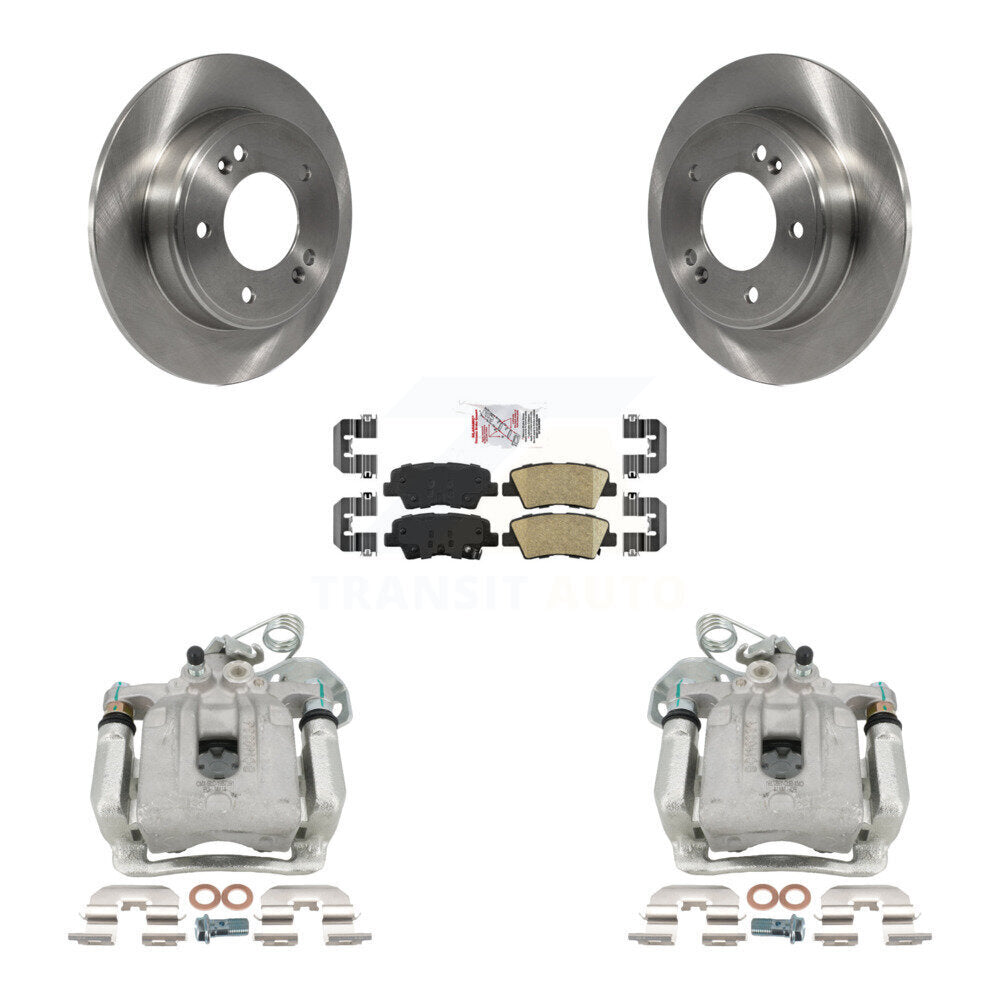 Rear Disc Brake Caliper Rotors And Ceramic Pads Kit For 2017-2020 Hyundai Elantra 2.0L KC8-100664N