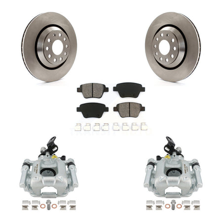 Rear Disc Brake Caliper Rotors And Semi-Metallic Pads Kit For 2013 Volkswagen GTI With 310mm Diameter Rotor KC8-100664S by Transit Auto