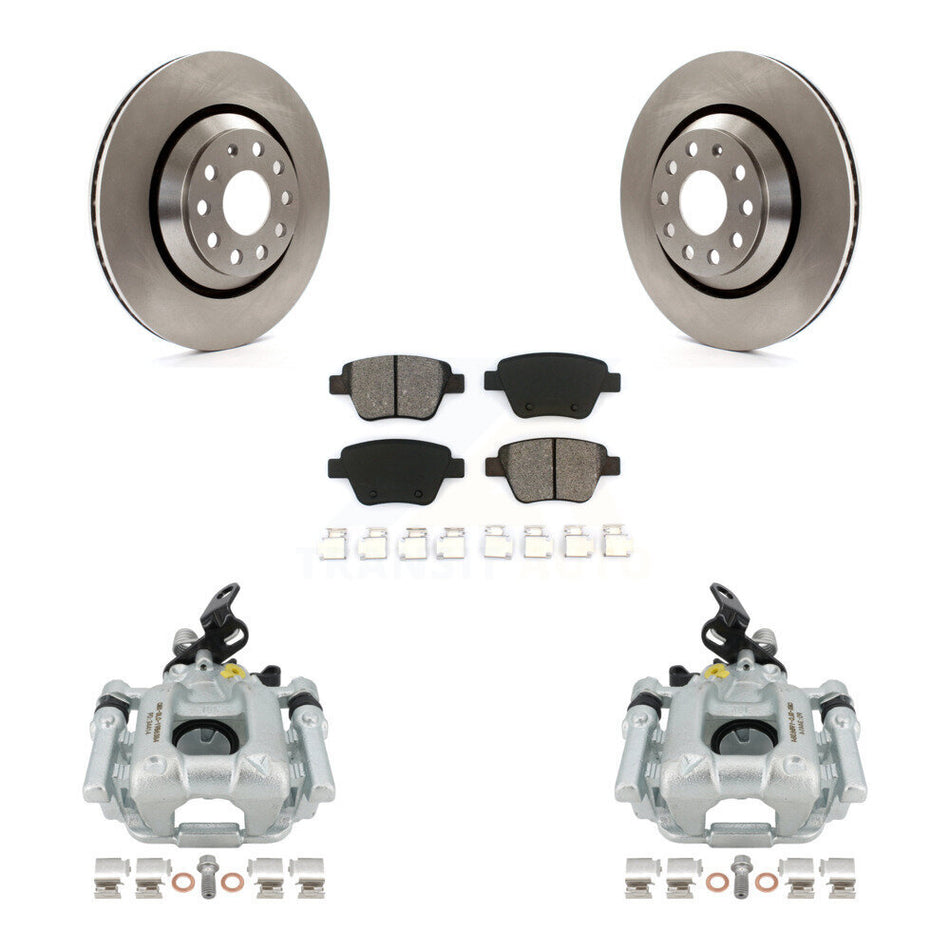 Rear Disc Brake Caliper Rotors And Semi-Metallic Pads Kit For 2013 Volkswagen GTI With 310mm Diameter Rotor KC8-100664S by Transit Auto