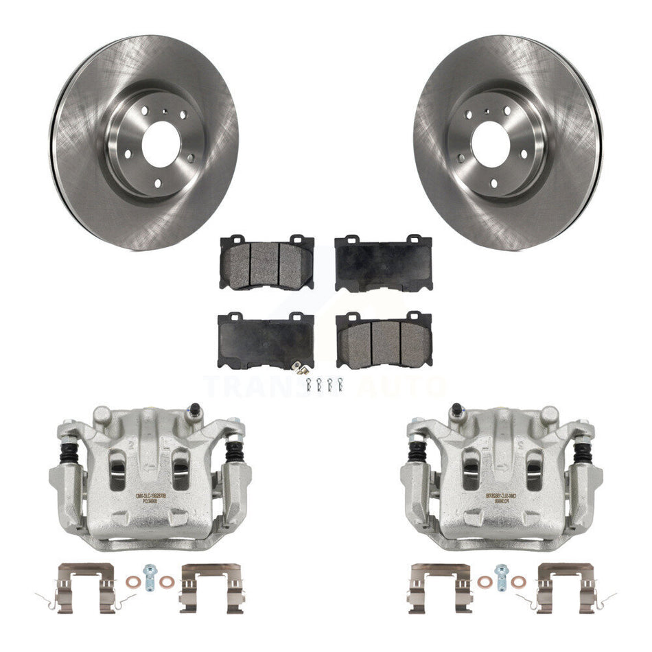 Front Brake Caliper Rotors Ceramic Pad Kit For 09-13 INFINITI G37 AWD With Brembo Brakes KC8-100668T