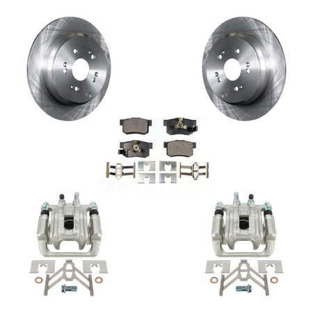 Rear Disc Brake Caliper Rotors And Semi-Metallic Pads Kit For 2005-2006 Honda CR-V KC8-100669P by Transit Auto