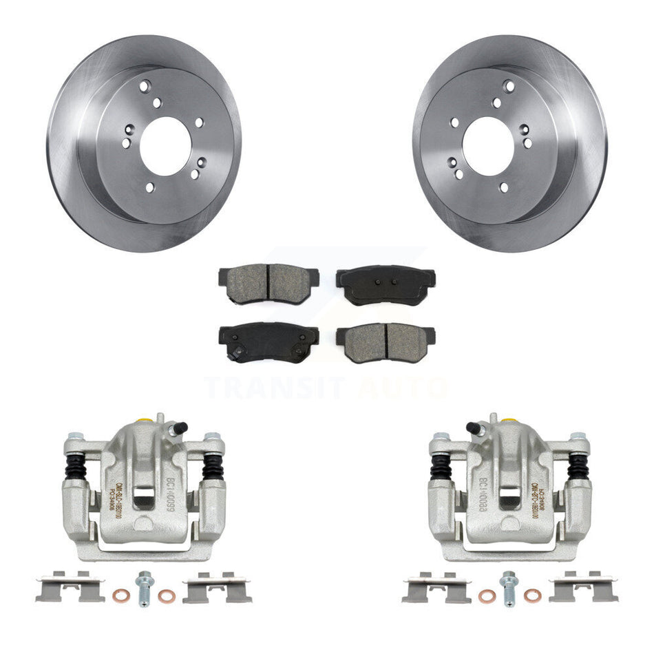 Rear Disc Brake Caliper Rotors And Semi-Metallic Pads Kit For Kia Sportage Hyundai Tucson KC8-100669S