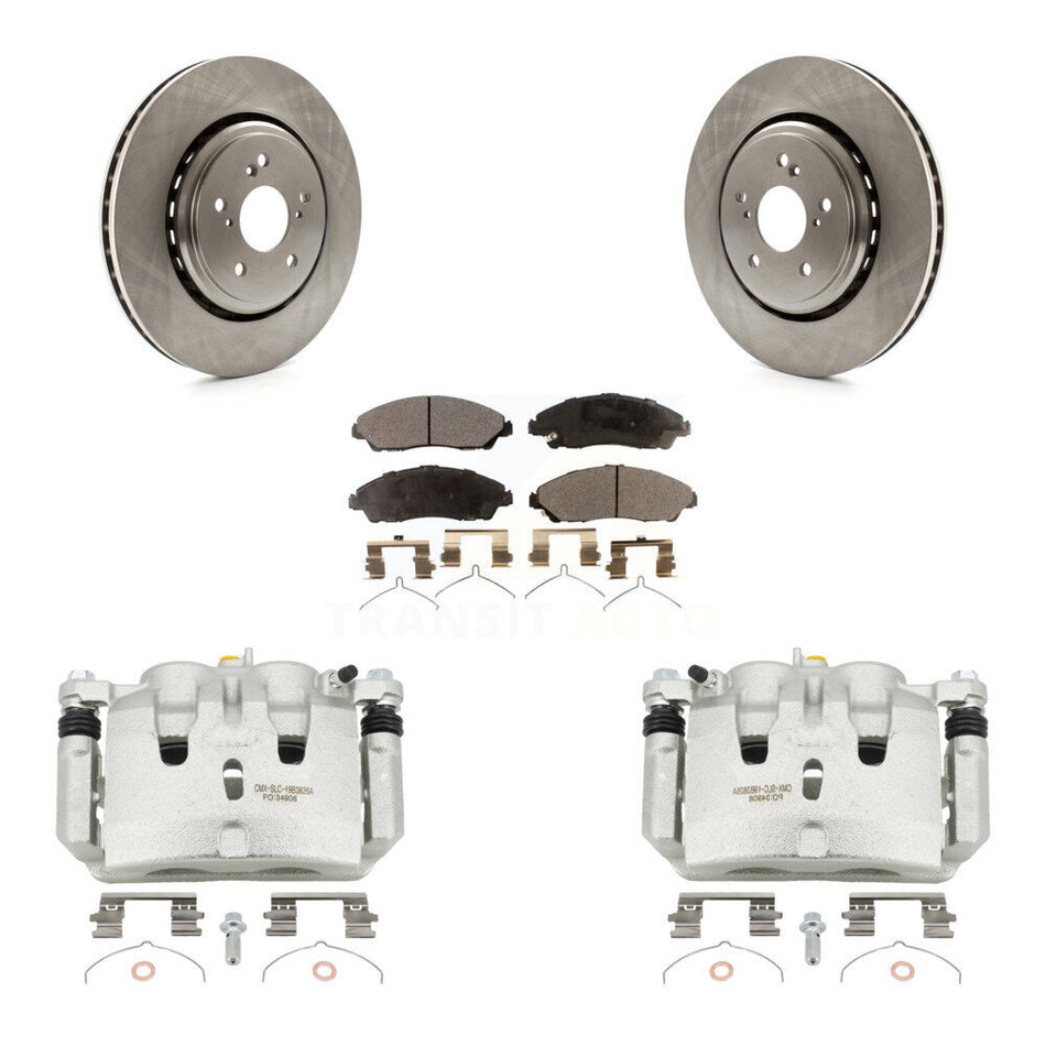 Front Disc Brake Caliper Rotors And Ceramic Pads Kit For 2014-2016 Acura MDX KC8-100669T