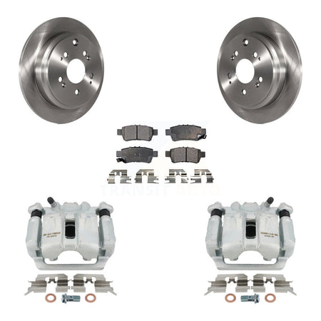 Rear Disc Brake Caliper Rotors And Semi-Metallic Pads Kit For 2005-2010 Honda Odyssey KC8-100670P by Transit Auto