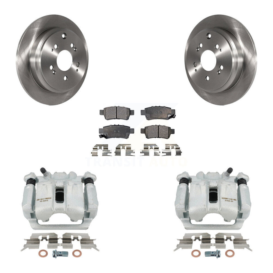 Rear Disc Brake Caliper Rotors And Semi-Metallic Pads Kit For 2005-2010 Honda Odyssey KC8-100670P by Transit Auto