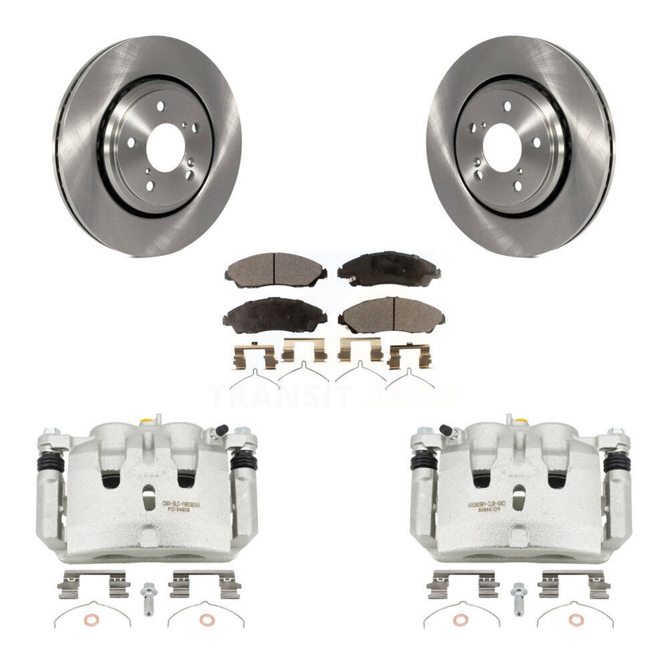 Front Disc Brake Caliper Rotors And Ceramic Pads Kit For Honda Pilot Ridgeline Acura MDX KC8-100670T