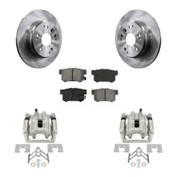 Rear Disc Brake Caliper Rotors And Semi-Metallic Pads Kit For Acura TL Honda Element KC8-100671S