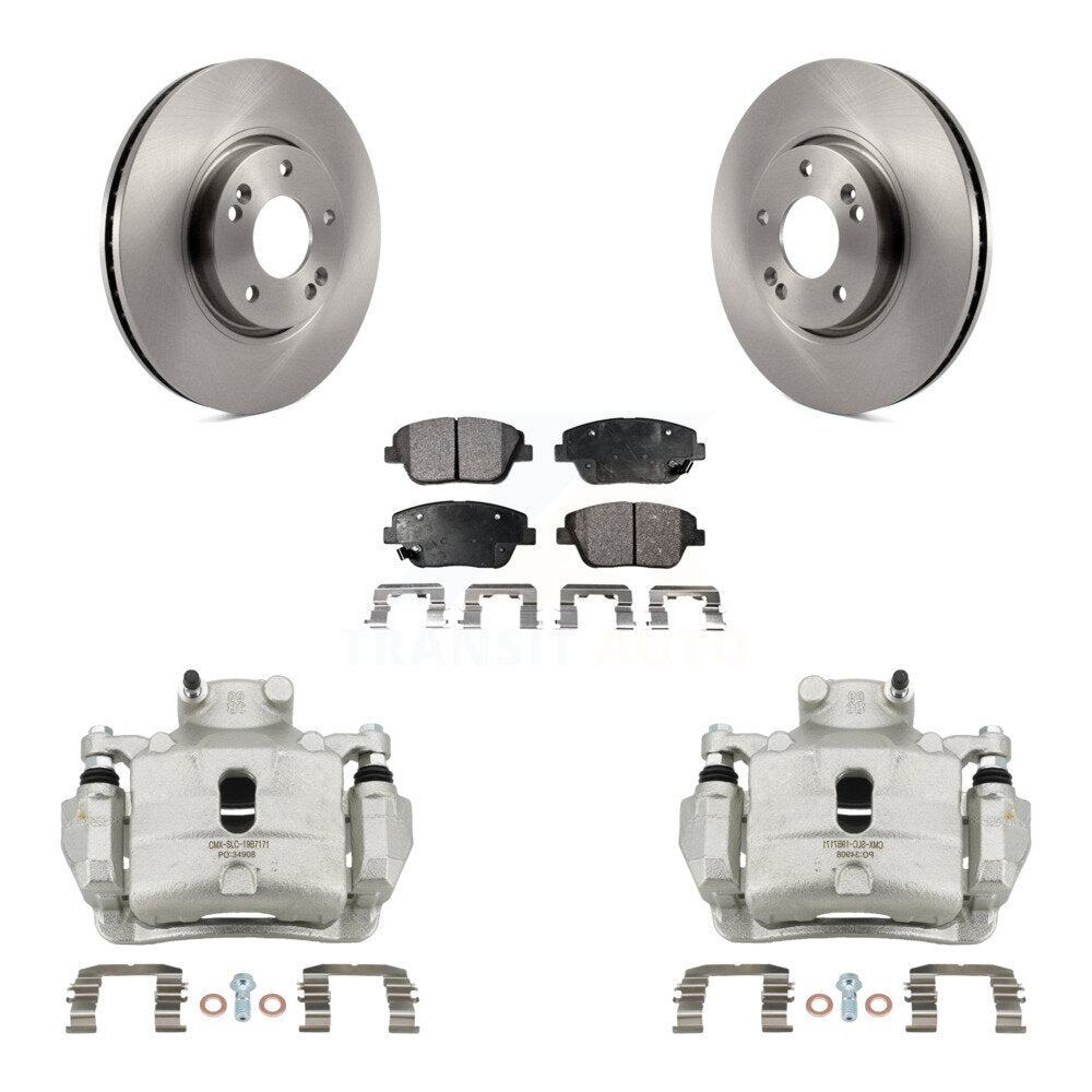 Front Disc Brake Caliper Rotors And Ceramic Pads Kit For 2014 Hyundai Sonata 2.0L KC8-100672T