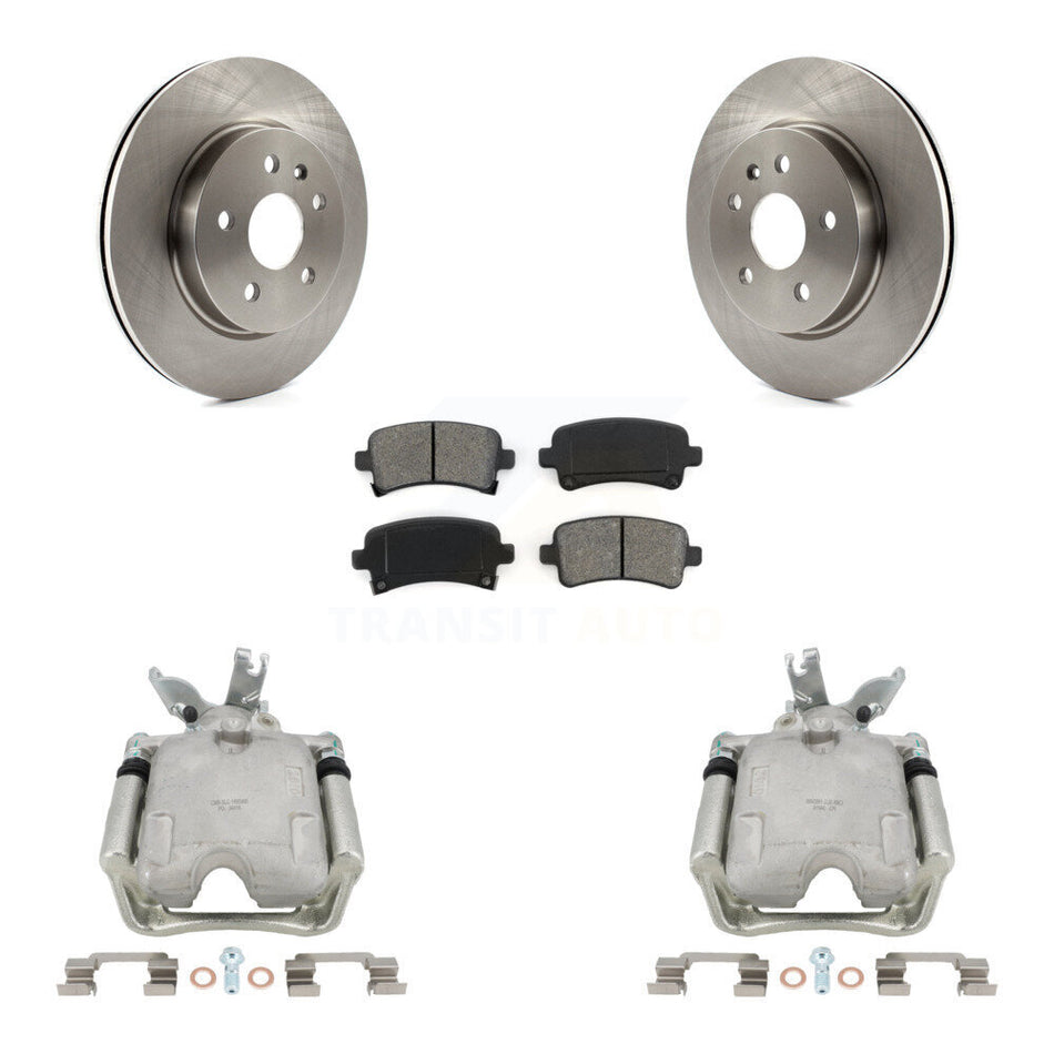 Rear Disc Brake Caliper Rotors And Semi-Metallic Pads Kit For 2014-2015 Chevrolet Malibu 2.0L with Turbocharged With 17" Factory Wheels KC8-100673S