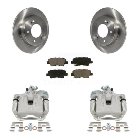 Rear Disc Brake Caliper Rotors And Ceramic Pads Kit For 2017-2018 Kia Soul KC8-100674C