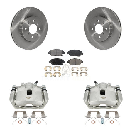 Front Disc Brake Caliper Rotors And Ceramic Pads Kit For 2015-2020 Honda Fit KC8-100674T by Transit Auto