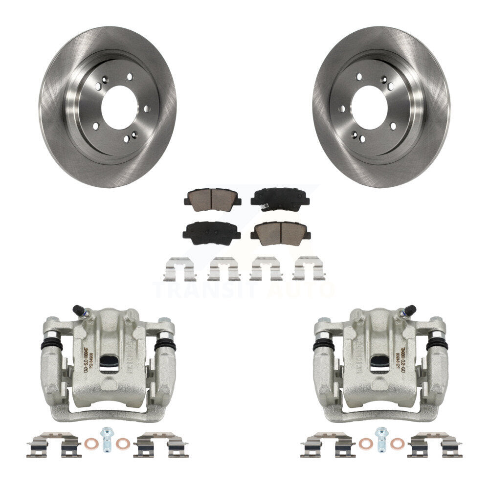 Rear Brake Caliper Rotor Ceramic Pad Kit For Kia Optima 2.0L With Electric Parking KC8-100675C