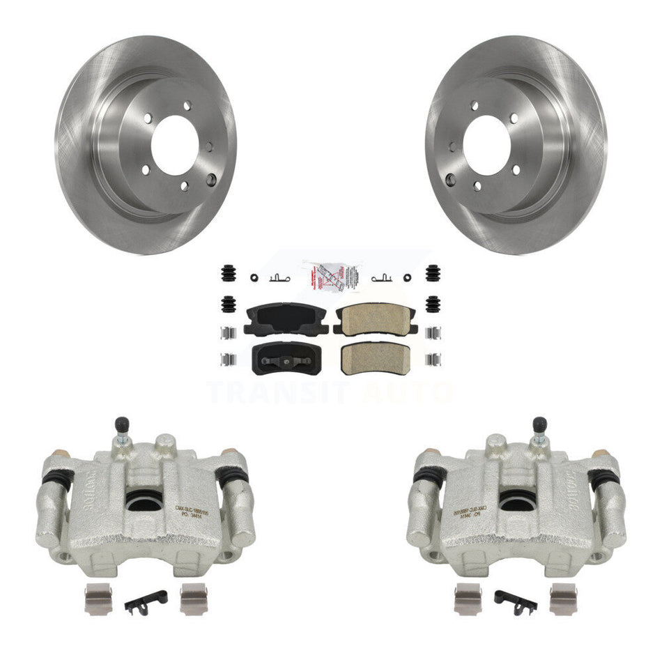 Rear Disc Brake Caliper Rotors And Ceramic Pads Kit For Jeep Patriot Dodge Compass Avenger Chrysler Sebring Mitsubishi Lancer Caliber 200 Outlander Sport RVR KC8-100675N by Transit Auto