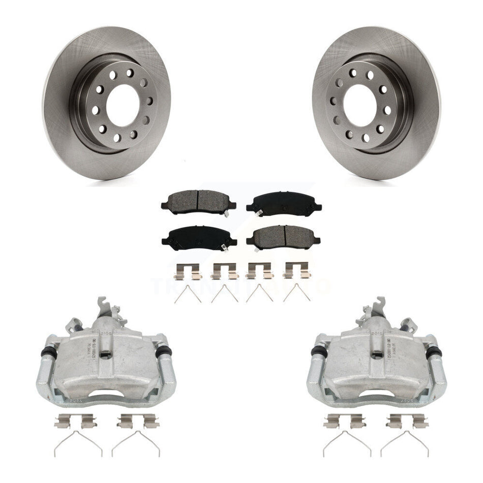 Rear Disc Brake Caliper Rotors And Semi-Metallic Pads Kit For 2013-2016 Dodge Dart KC8-100675S
