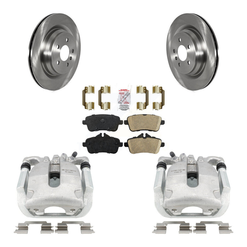 Rear Disc Brake Caliper Rotors And Ceramic Pads Kit For 2014-2015 Mercedes-Benz ML350 With Sport Package KC8-100676N