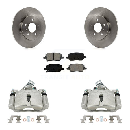 Rear Disc Brake Caliper Rotors And Semi-Metallic Pads Kit For 2005 Chevrolet Uplander Pontiac Montana Buick Terraza Saturn Relay KC8-100676S by Transit Auto