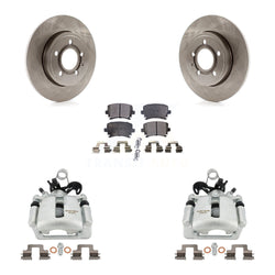 Rear Disc Brake Caliper Rotors And Semi-Metallic Pads Kit For Audi A4 Quattro KC8-100678P