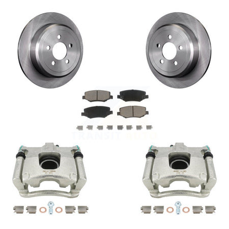 Rear Disc Brake Caliper Rotors And Ceramic Pads Kit For Jeep Liberty Dodge Nitro KC8-100679C by Transit Auto