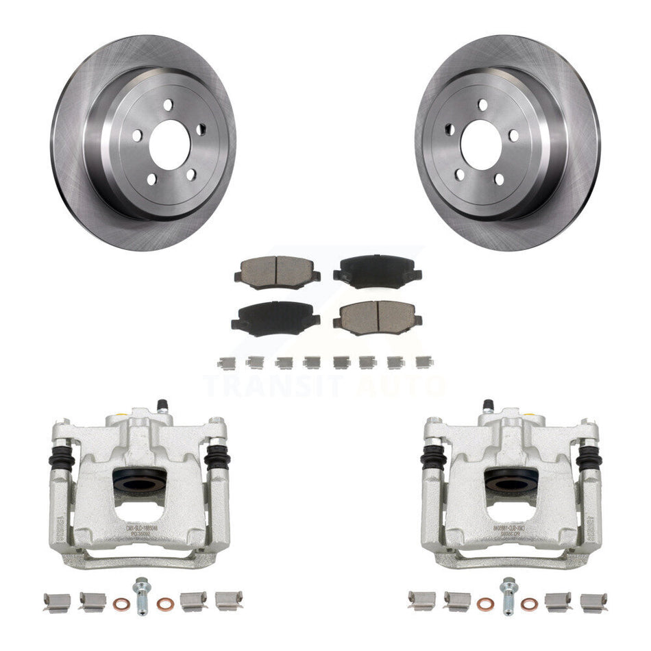 Rear Disc Brake Caliper Rotors And Ceramic Pads Kit For Jeep Liberty Dodge Nitro KC8-100679C