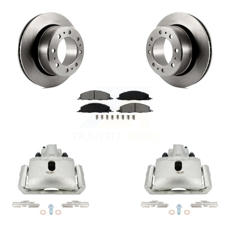 Rear Disc Brake Caliper Rotors Semi-Metallic Pad Kit For 2012 Ram 1500 With 8 Lug Wheels KC8-100680S