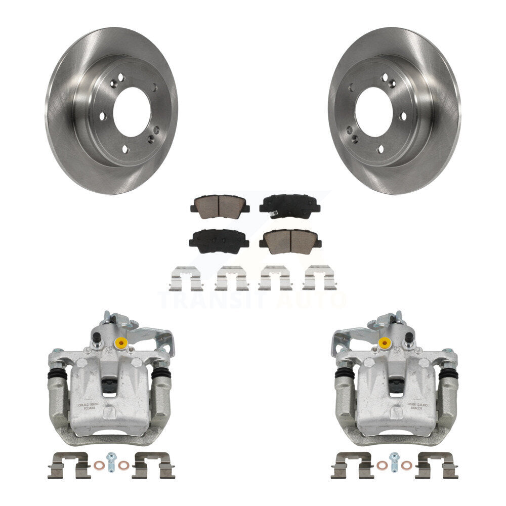 Rear Brake Caliper Rotors Ceramic Pad Kit For Hyundai Elantra GT Kia Forte Veloster Koup KC8-100681C