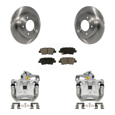 Rear Brake Caliper Rotor & Ceramic Pad Kit For Kia Forte Hyundai Forte5 Veloster Elantra KC8-100682C