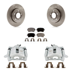 Rear Disc Brake Caliper Rotors And Semi-Metallic Pads Kit For 2009 Audi A4 Quattro Sedan Wagon With 288mm Diameter Rotor KC8-100682P