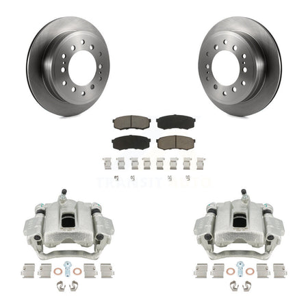 Rear Disc Brake Caliper Rotors And Ceramic Pads Kit For Toyota Sequoia Lexus GX470 KC8-100684C by Transit Auto