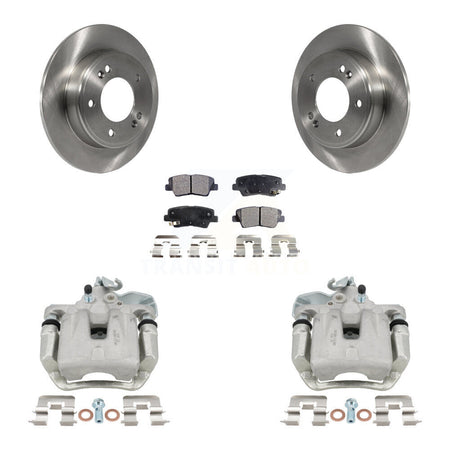 Rear Disc Brake Caliper Rotors And Semi-Metallic Pads Kit For 2014-2016 Kia Soul KC8-100684P