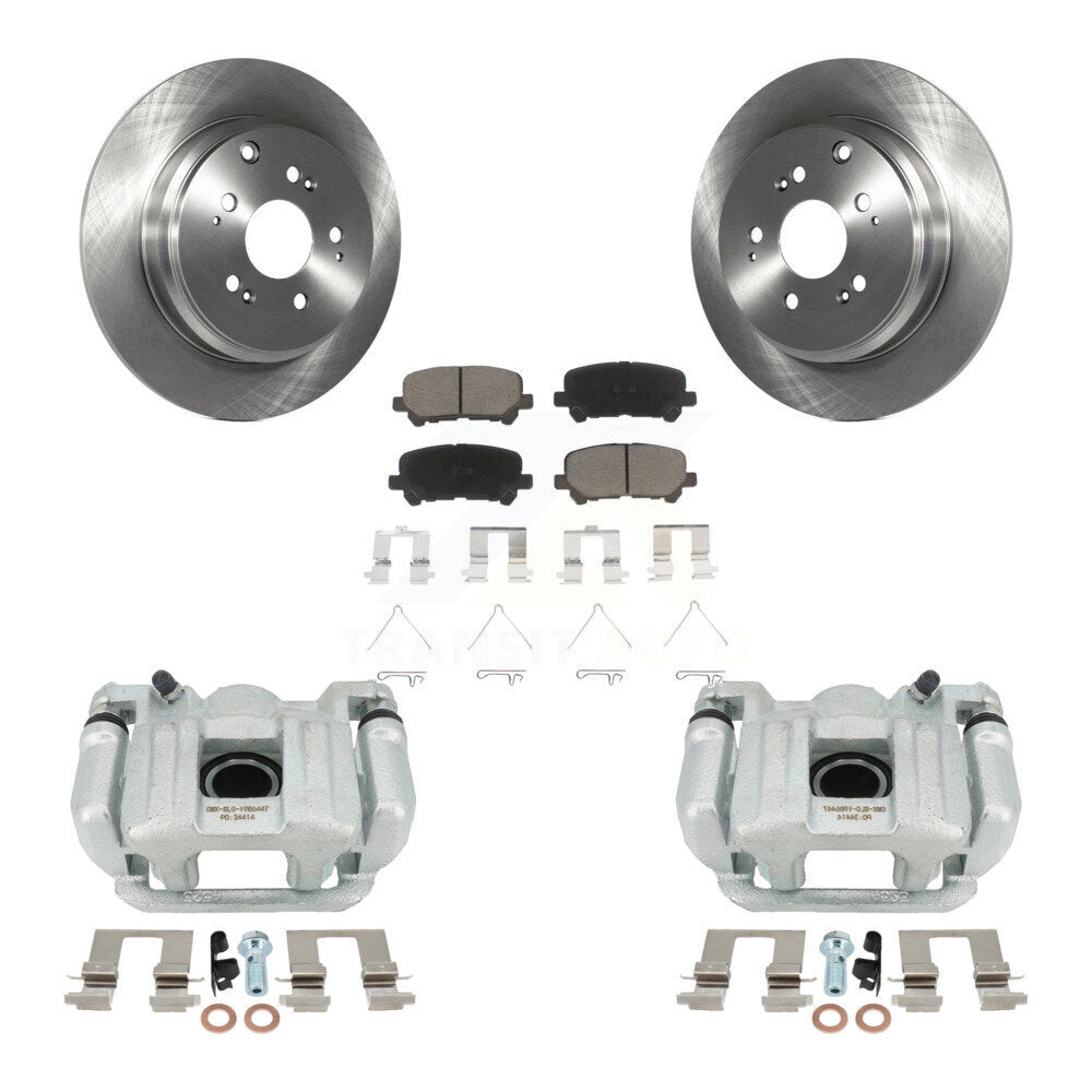 Rear Disc Brake Caliper Rotors And Ceramic Pads Kit For 2011-2017 Honda Odyssey KC8-100685C by Transit Auto