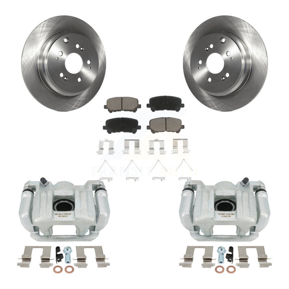 Rear Disc Brake Caliper Rotors And Ceramic Pads Kit For 2011-2017 Honda Odyssey KC8-100685C by Transit Auto