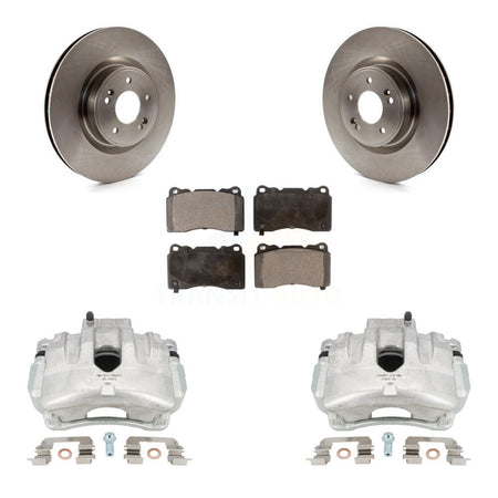 Front Disc Brake Caliper Rotors And Ceramic Pads Kit For Hyundai Genesis Coupe With Single Piston Calipers KC8-100688T by Transit Auto