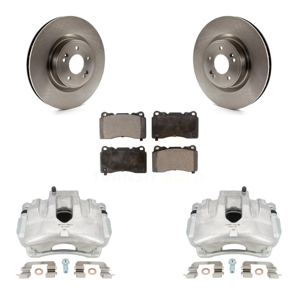 Front Disc Brake Caliper Rotors And Ceramic Pads Kit For Hyundai Genesis Coupe With Single Piston Calipers KC8-100688T