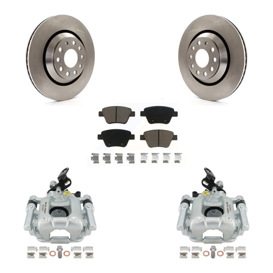 Rear Disc Brake Caliper Rotors And Ceramic Pads Kit For 2013 Volkswagen GTI With 310mm Diameter Rotor KC8-100690C