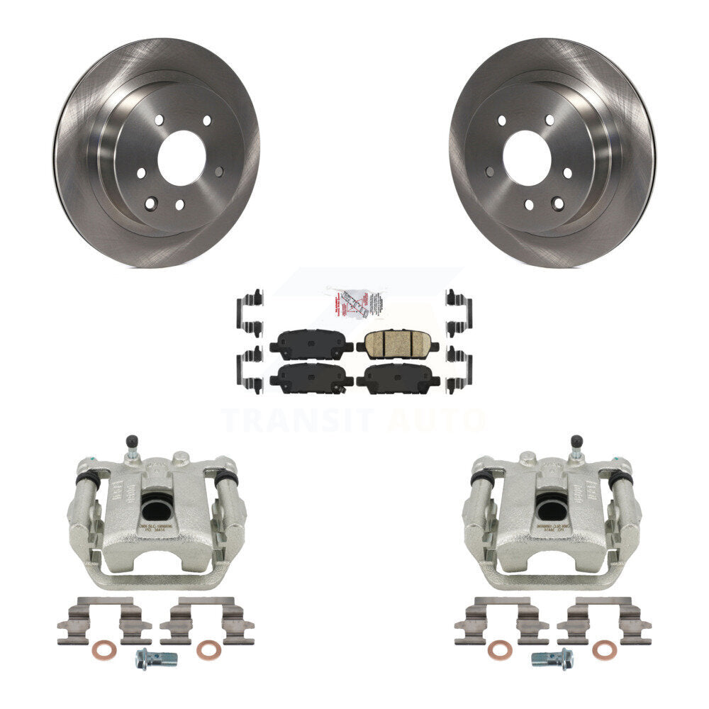 Rear Disc Brake Caliper Rotors And Ceramic Pads Kit For Nissan Rogue Sport LEAF KC8-100690N by Transit Auto