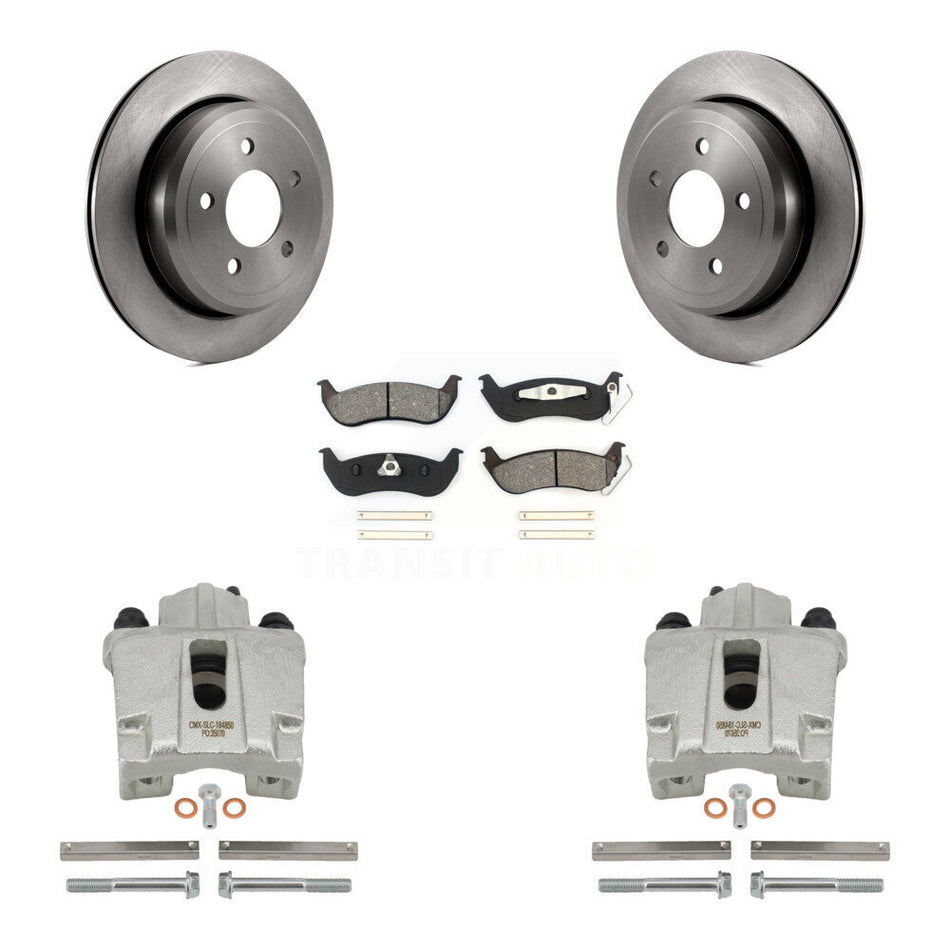 Rear Disc Brake Caliper Rotors And Semi-Metallic Pads Kit For Ford Crown Victoria Mercury Grand Marquis Marauder KC8-100690S
