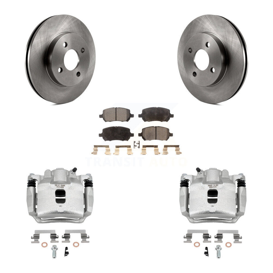Front Disc Brake Caliper Rotor & Ceramic Pad Kit For Saturn Ion Chevrolet Cobalt Pontiac KC8-100690T