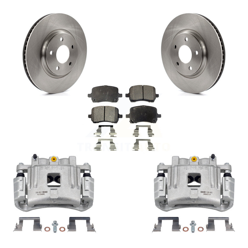 Front Brake Caliper Rotor & Ceramic Pad Kit For 2005 Pontiac G6 With Dual Piston KC8-100691T